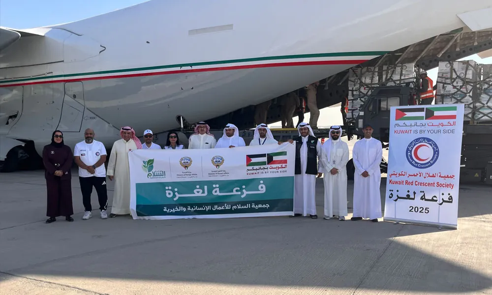 إقلاع-الطائرة-التاسعة-من-الجسر-الجوي-الكويتي-الثاني-محملة-بـ40-طنا-من-المساعدات-لإغاثة-غزة