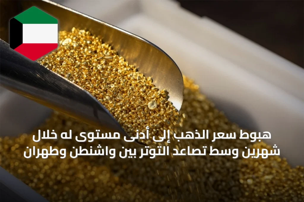 هبوط سعر الذهب إلى أدنى مستوى له خلال شهرين وسط تصاعد التوتر بين واشنطن وطهران