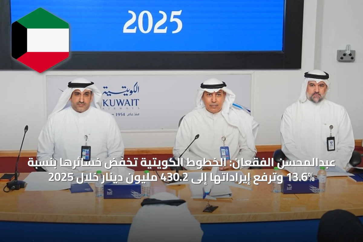 عبدالمحسن الفقعان: الخطوط الكويتية تخفض خسائرها بنسبة 13.6% وترفع إيراداتها إلى 430.2 مليون دينار خلال 2025