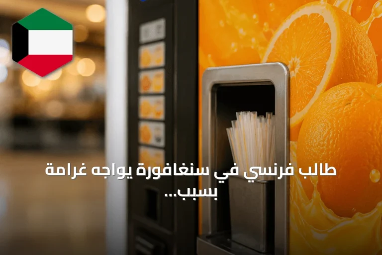 طالب فرنسي في سنغافورة يواجه غرامة بسبب لعق ماصة آلة عصير ونشر الفيديو