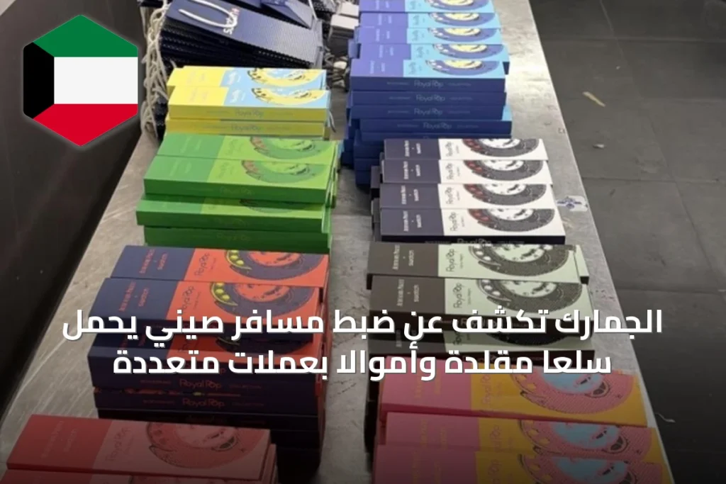 الجمارك تكشف عن ضبط مسافر صيني يحمل سلعاً مقلدة وأموالاً بعملات متعددة