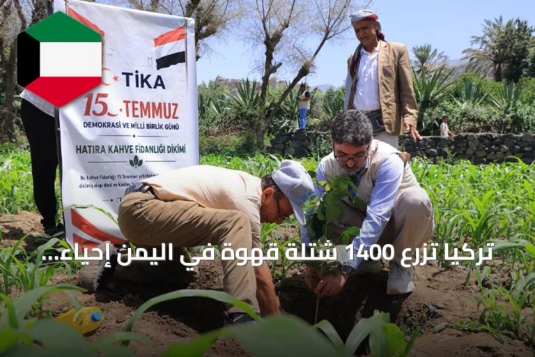 تركيا تزرع 1400 شتلة قهوة في اليمن إحياءً لذكرى شهداء المحاولة الانقلابية