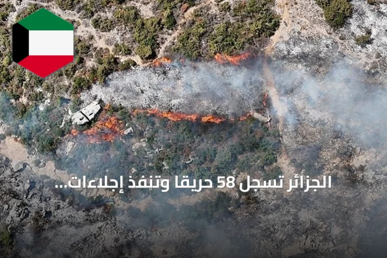 الجزائر تسجل 58 حريقًا وتنفذ إجلاءات أثناء موجة حر شديدة