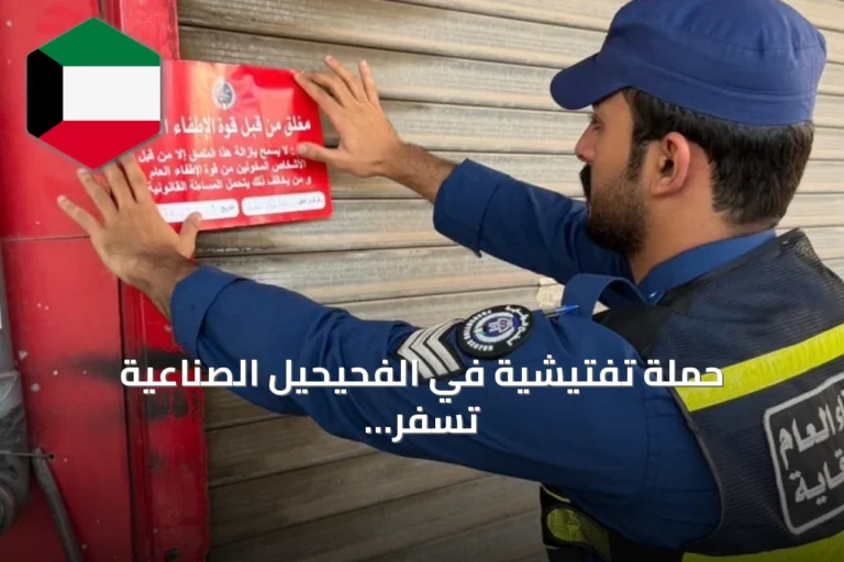 حملة تفتيشية في الفحيحيل الصناعية تُسفر عن 16 غلقاً إدارياً و27 إخطاراً وإنذارين