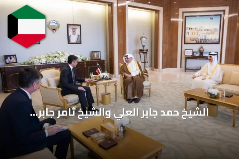 الشيخ حمد جابر العلي والشيخ ثامر جابر الأحمد يستقبلان سفير أوزبكستان لدى الكويت