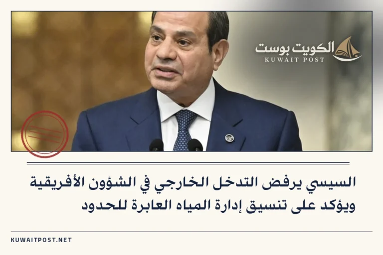 السيسي يرفض التدخل الخارجي في الشؤون الأفريقية ويؤكد على تنسيق إدارة المياه العابرة للحدود