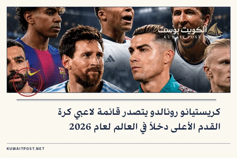 كريستيانو رونالدو يتصدر قائمة لاعبي كرة القدم الأعلى دخلاً في العالم لعام 2026