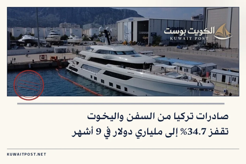 صادرات تركيا من السفن واليخوت تقفز 34.7% إلى ملياري دولار في 9 أشهر
