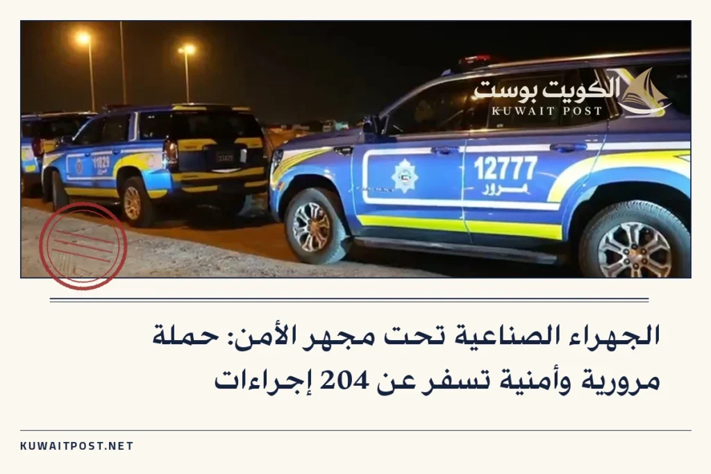 الجهراء الصناعية تحت مجهر الأمن: حملة مرورية وأمنية تسفر عن 204 إجراءات